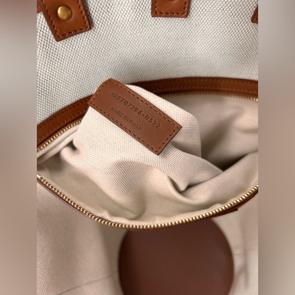 Saint Laurent Beatrix Panier Cut Out Tote Canvas with Leather New +dustbag *read - Picture 16 of 16